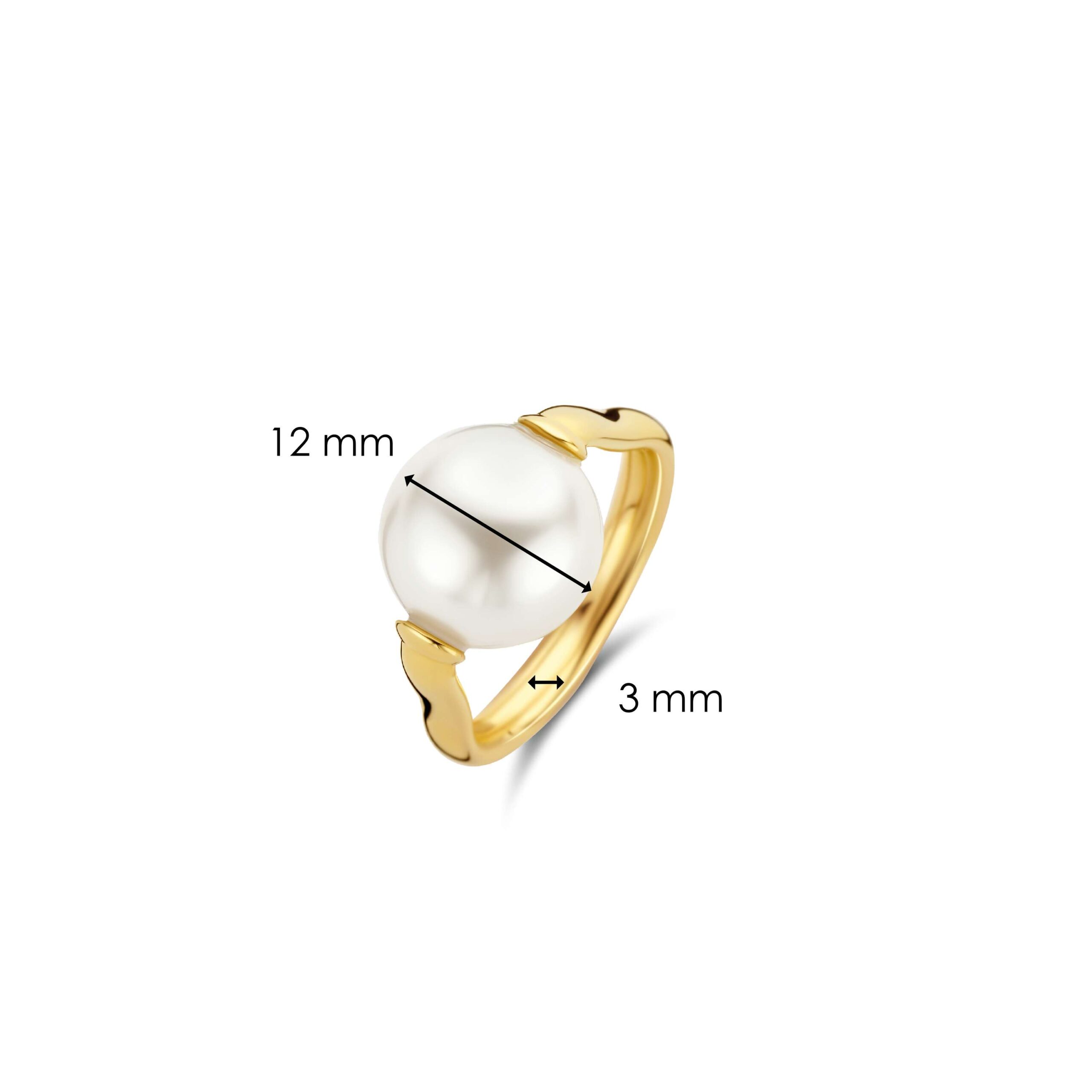 12231PW Tisento ring zilver verguld parel maat 56 - Afbeelding 4