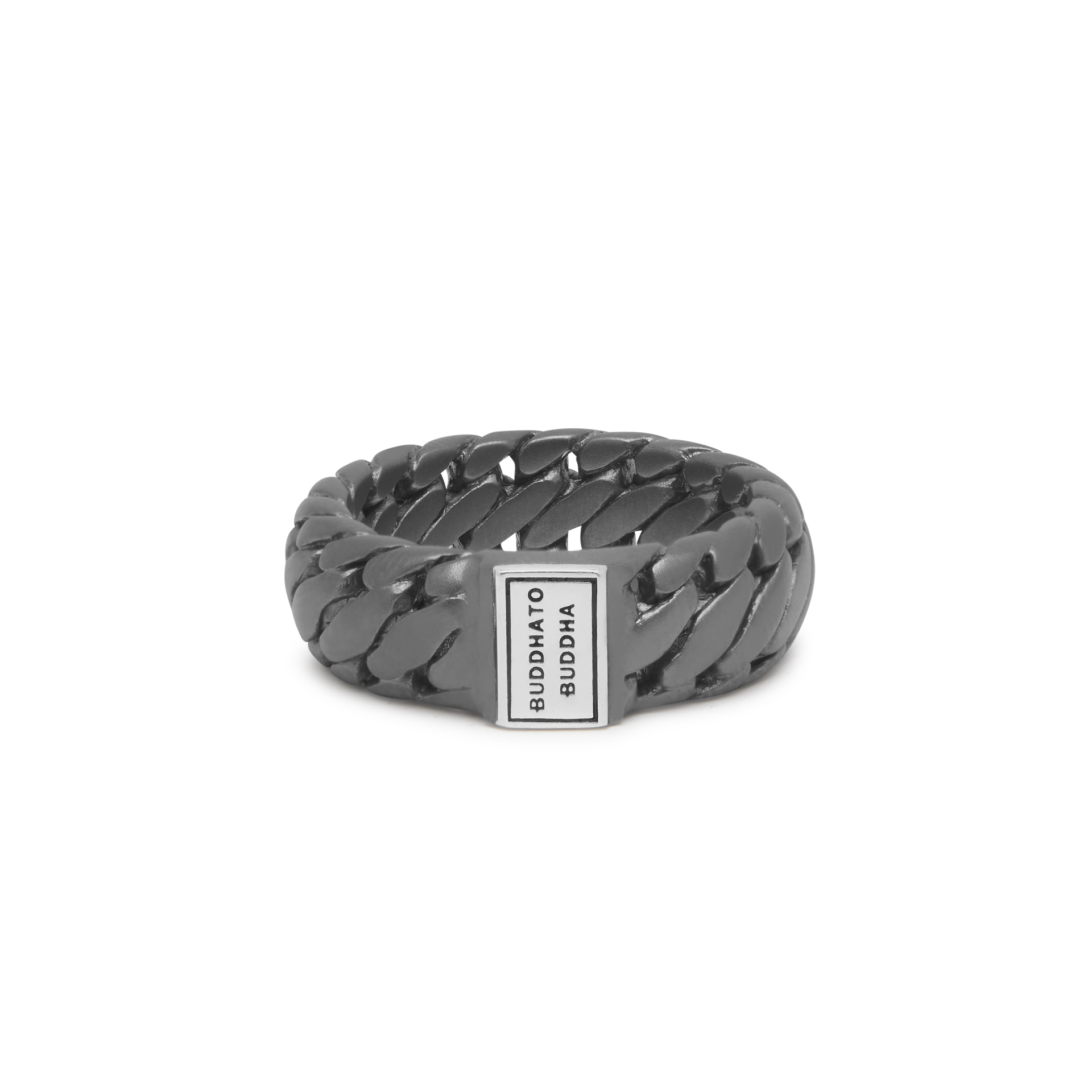Buddha to Buddha Ben smal zwart rhodium ring zilver maat 17
