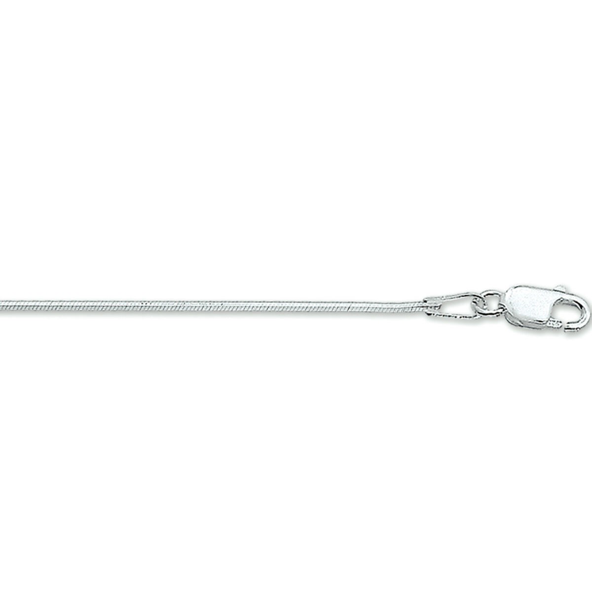 zilver slangcollier 8 zijdig 1,0mm 42cm