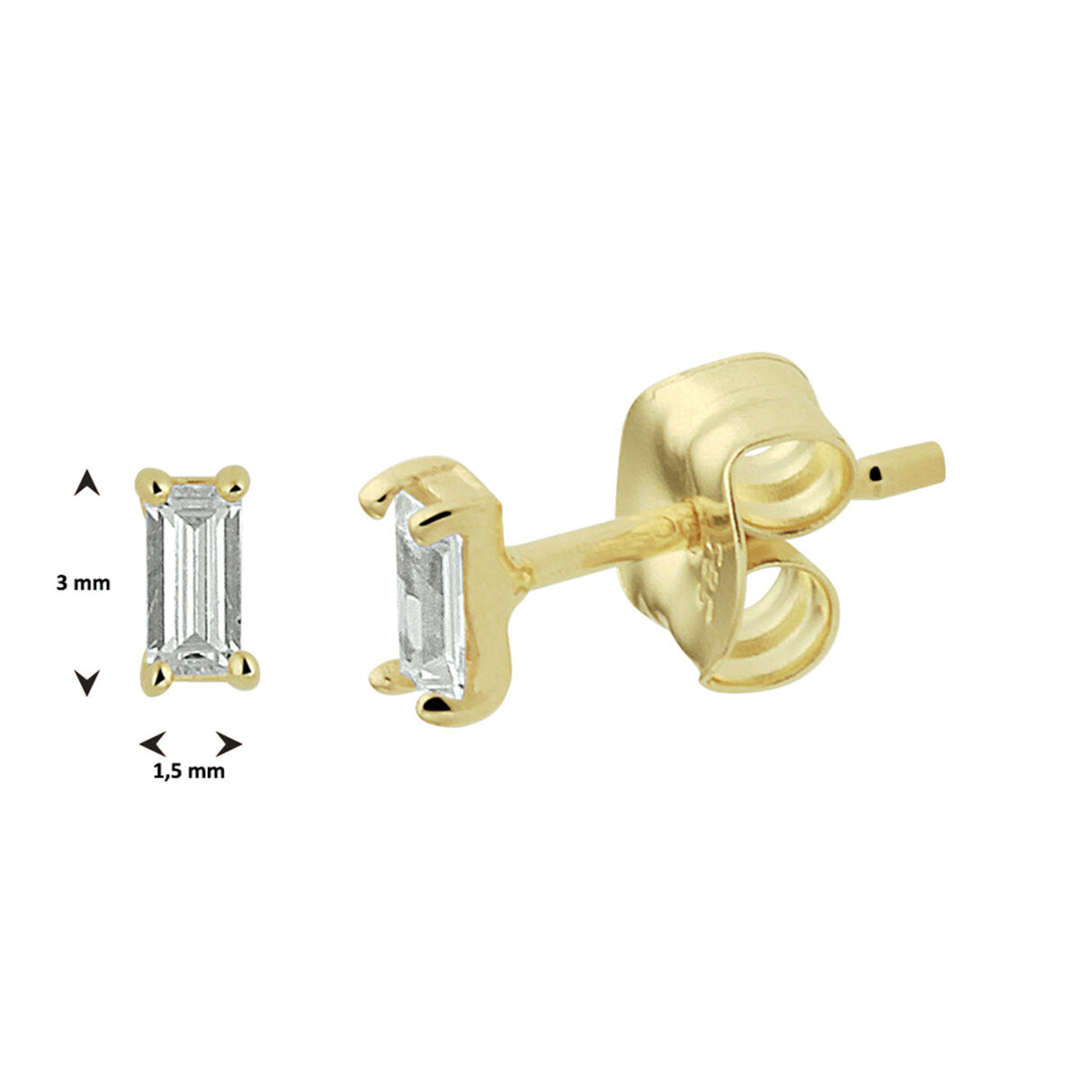 40.22413 oorstekers zirkonia baquette