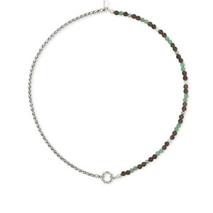 Buddha to Buddha Stacking Necklace Spirit Bead Silver Aventurine Smockey Quartz 45cm