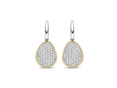 Tisento zilver oorringen bicolor zirkonia