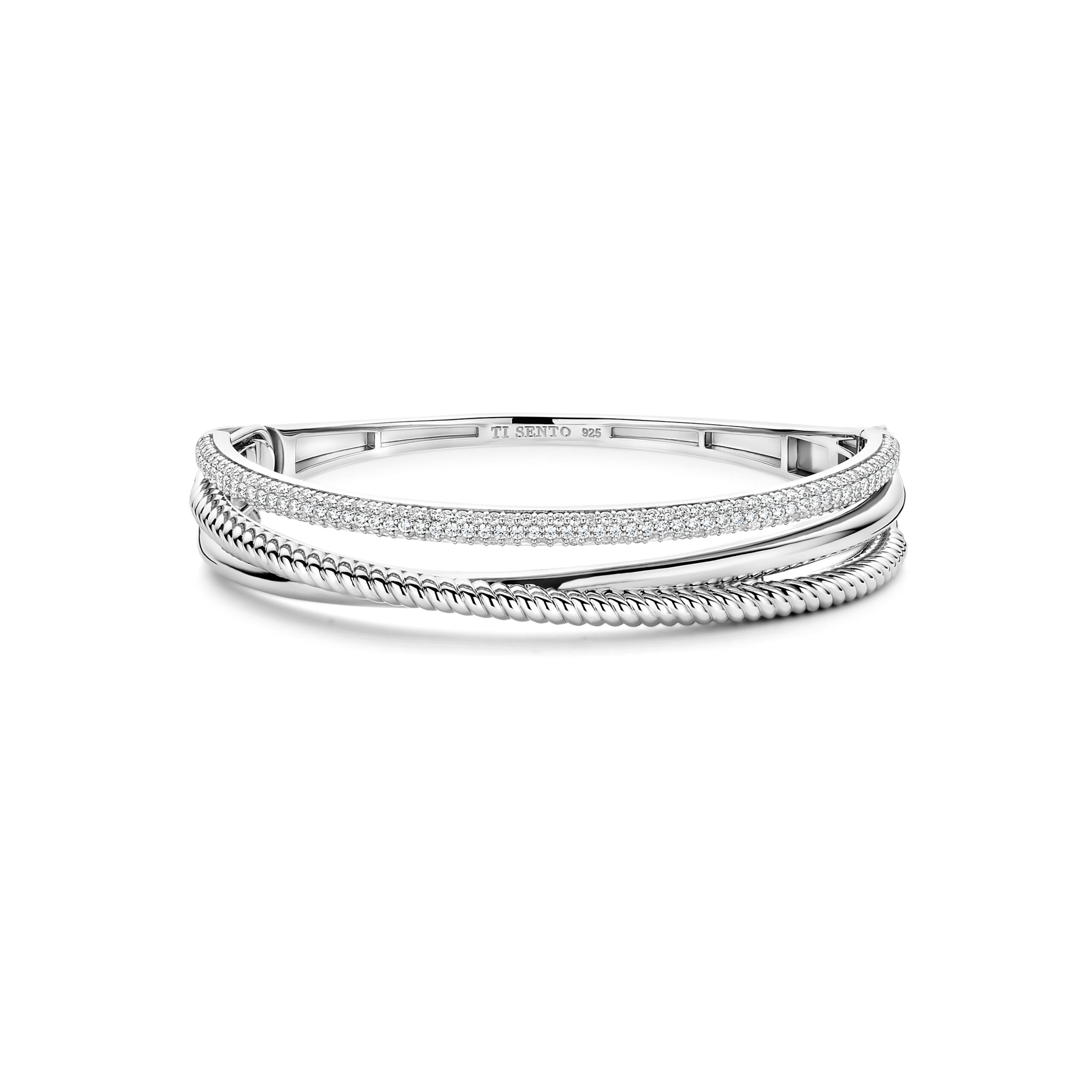 Tisento zilveren bangle zirkonia