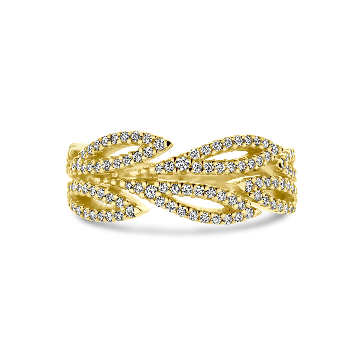 Geelgouden ring 0.55 H-SI diamant - Afbeelding 4