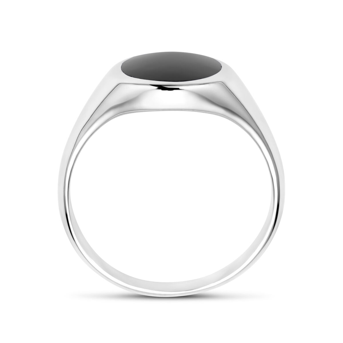 13.38876 KA zilver zegelring Onyx maat 17 - Afbeelding 3