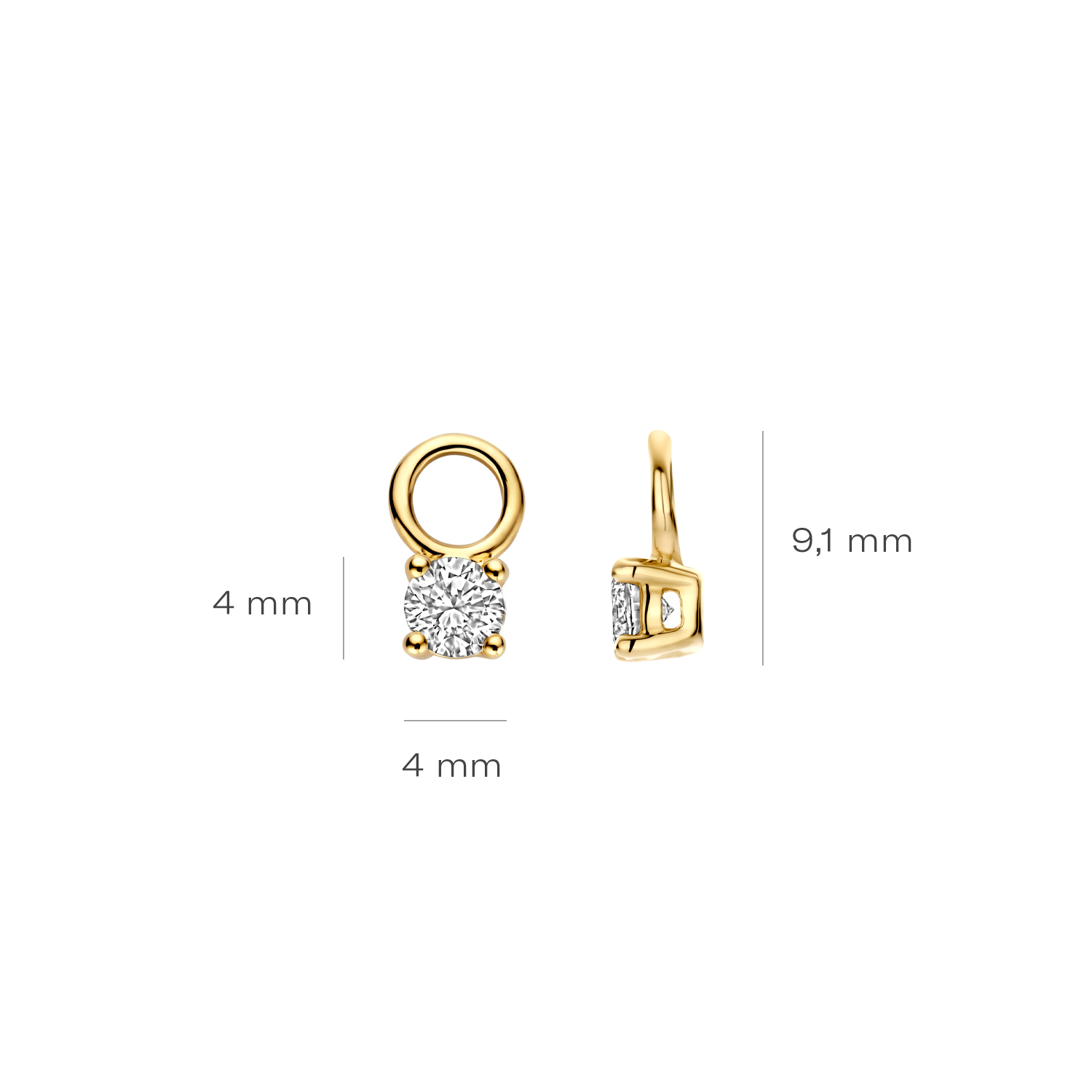 Blush Geelgouden Oorbedels met LAB diamant 2x0.21 TW/VS - Afbeelding 3