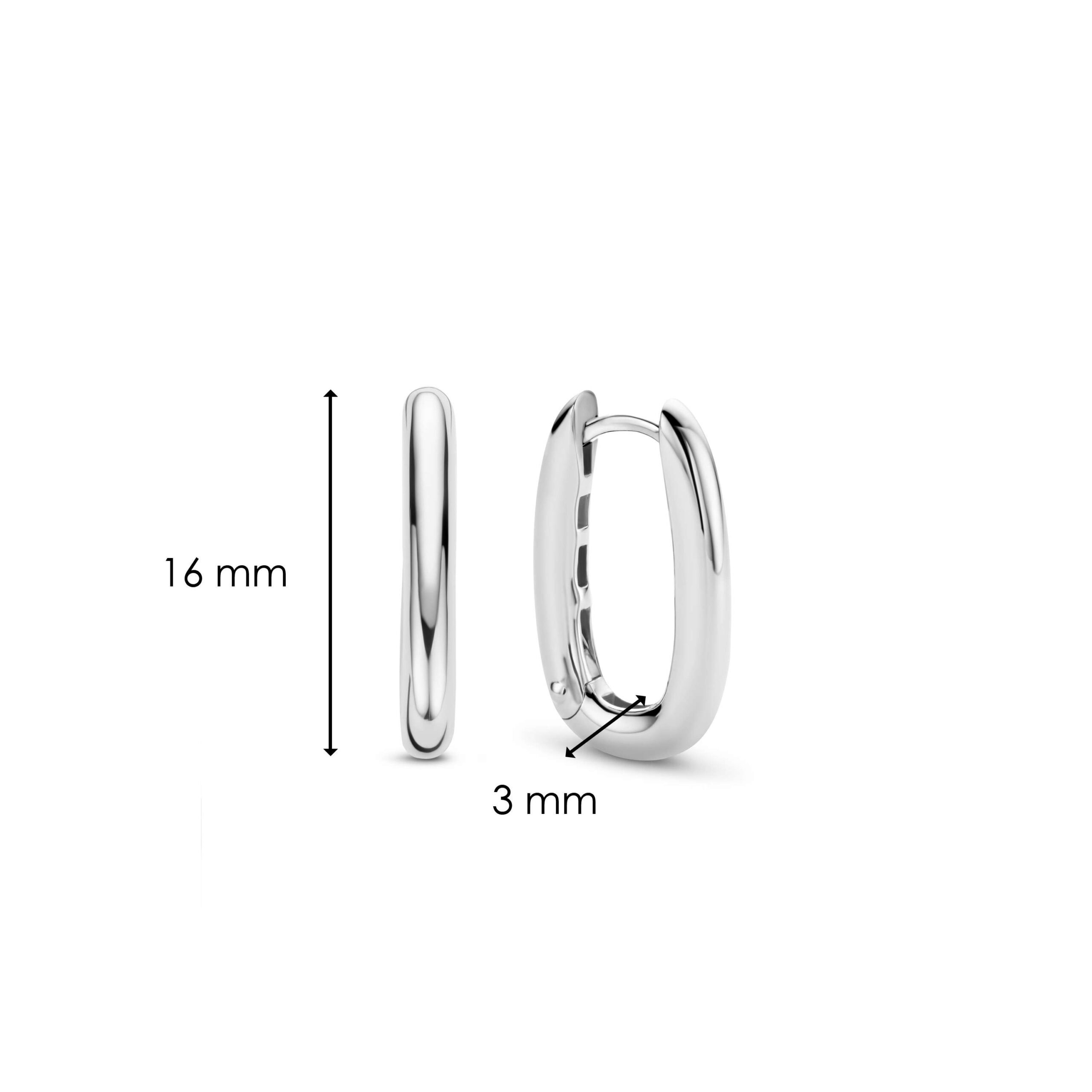Tisento oorringen zilver langwerpig - Afbeelding 3