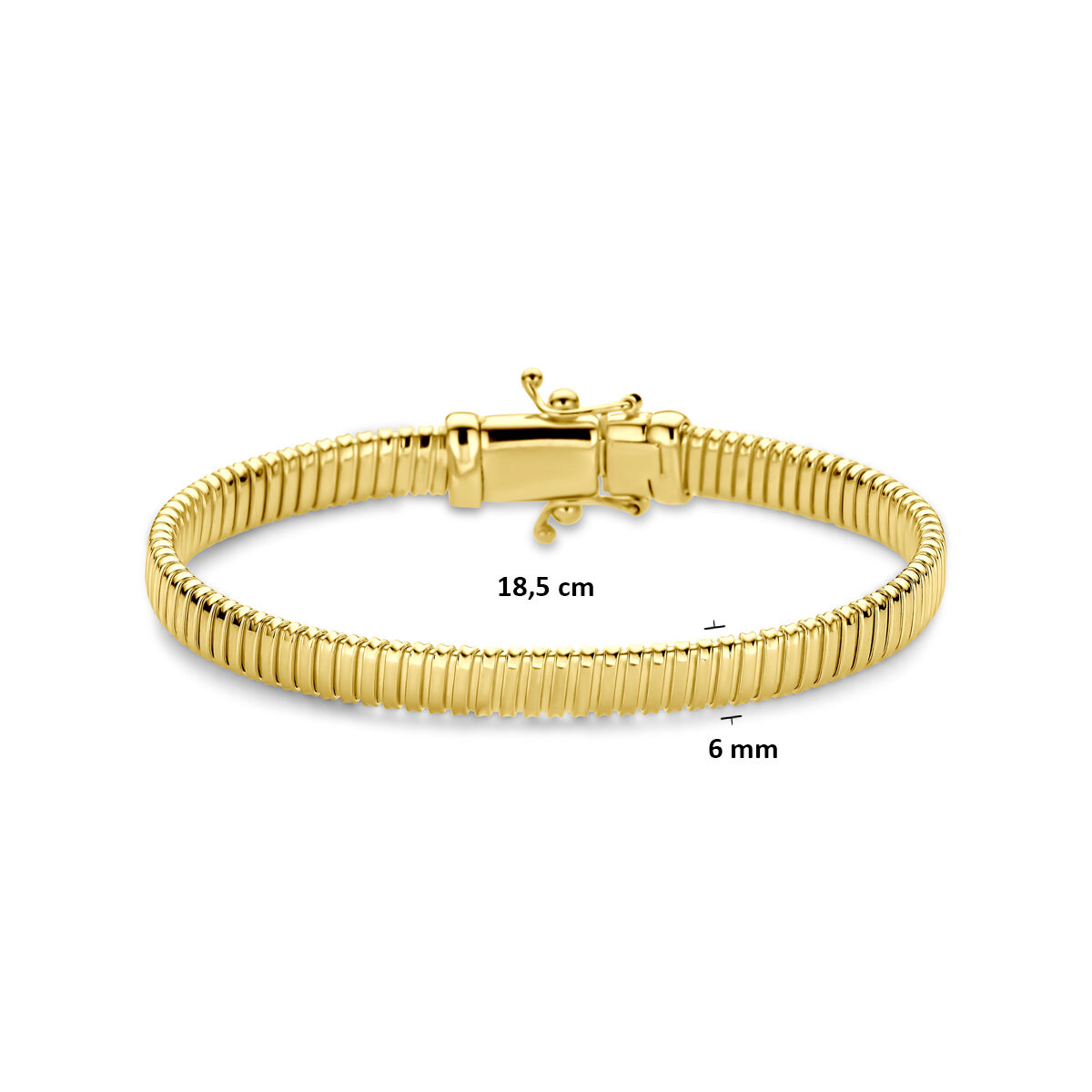 Geelgouden armband Tubogas 18,5cm 6mm - Afbeelding 3