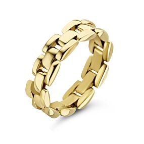 Geelgouden pantera ring flexibel maat 17,75