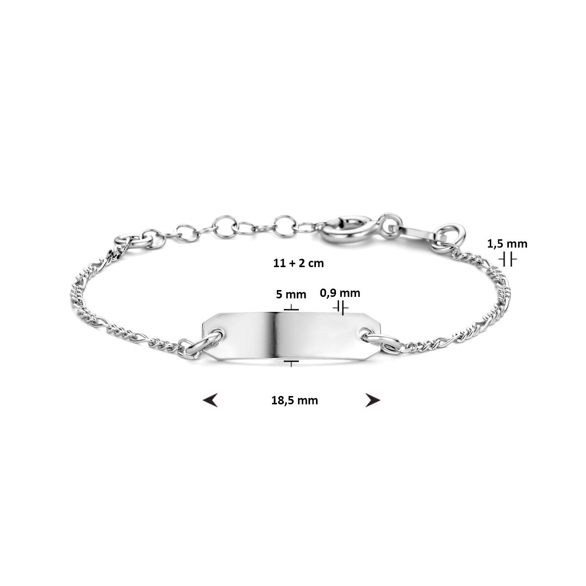 zilver graveer armband kind 11-13 cm - Afbeelding 3