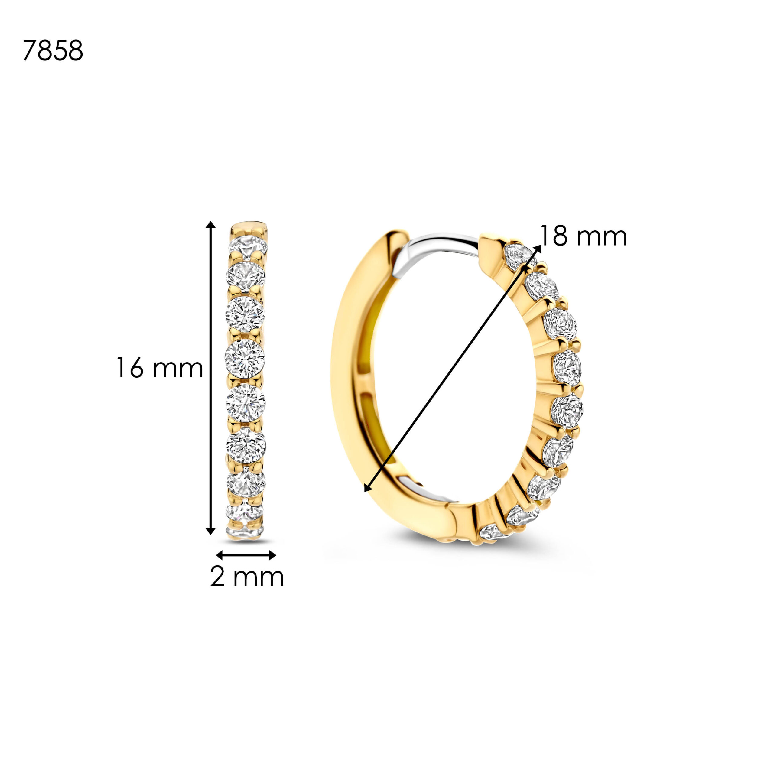 Tisento zilver-verguld oorringen zirkonia - Afbeelding 2