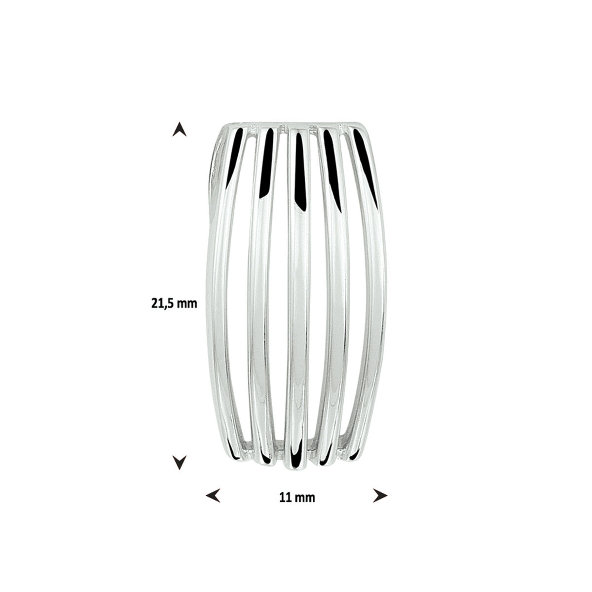 Zilveren fantasie hanger 21.5x11mm