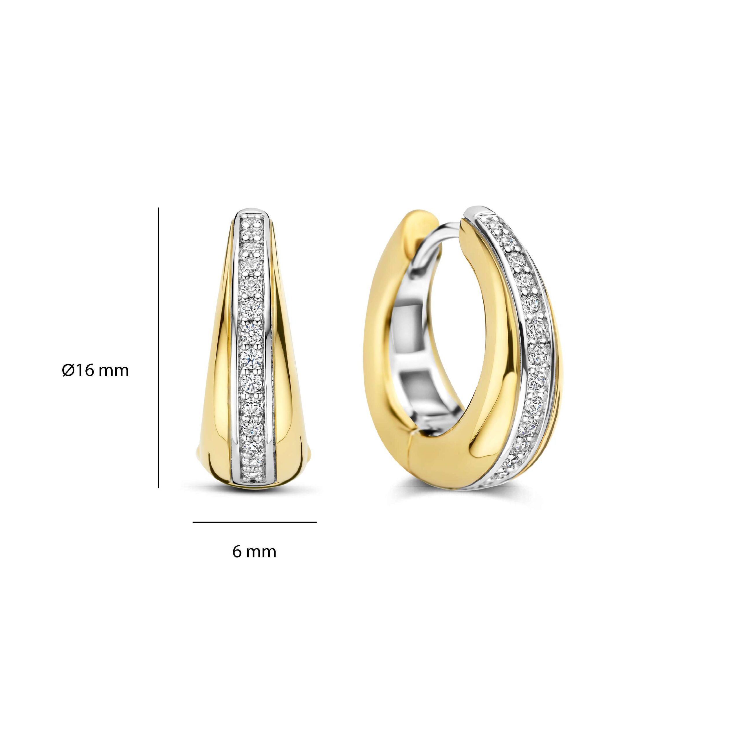 Tisento oorringen goud op zilver met zirkonia - Afbeelding 4