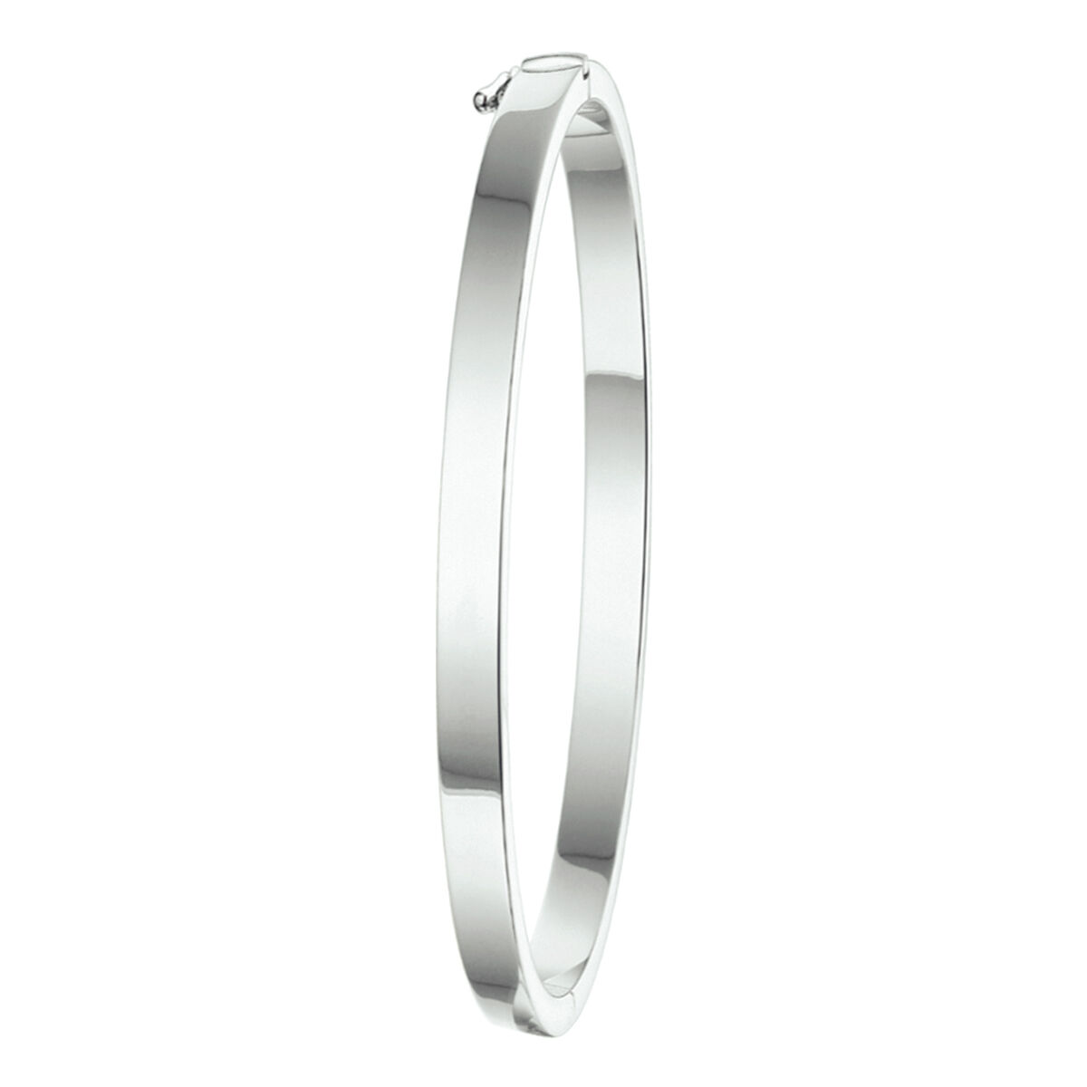 Zilveren bangle vlakke buis 60x4mm