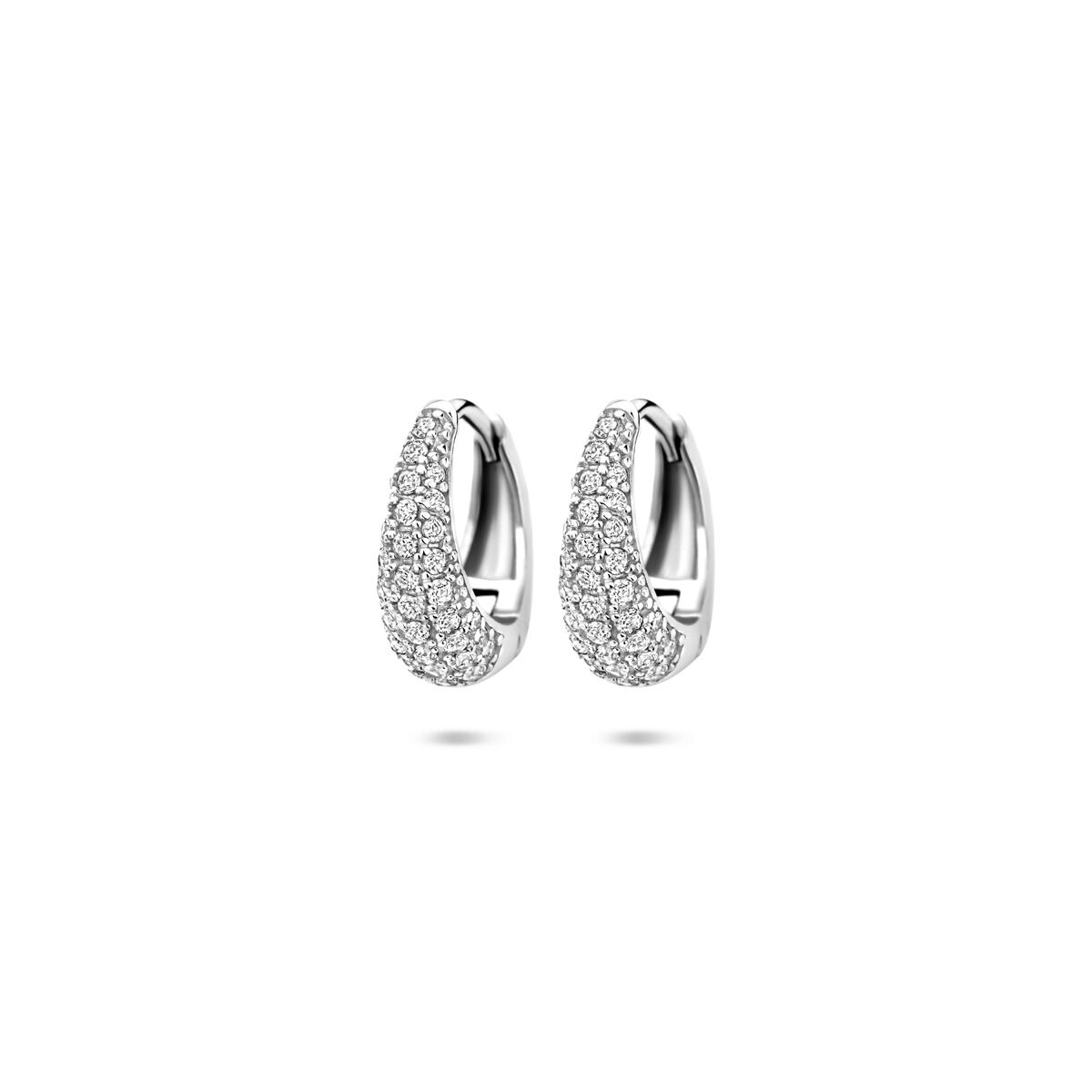 Zilveren Klapoorringen 12.5mm zirkonia
