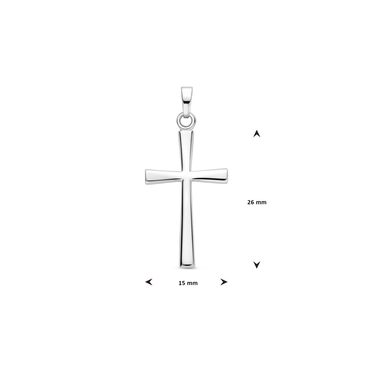 Zilveren hanger kruis 26mm - Afbeelding 3