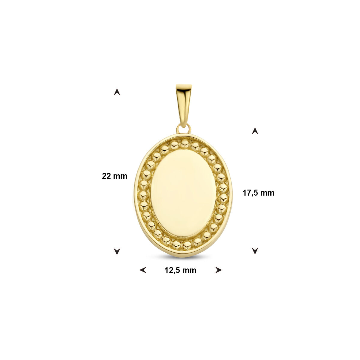 Geelgouden plaat hanger rond - Afbeelding 4