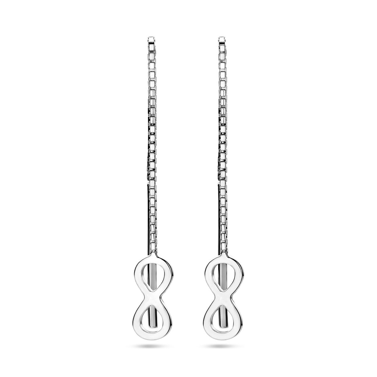Zilveren doortrekoorbellen infinity zilver