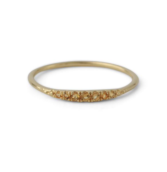 Campur goud op zilver ring citrien maat 56
