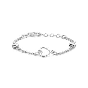 Zilveren armband hart 11-13 cm