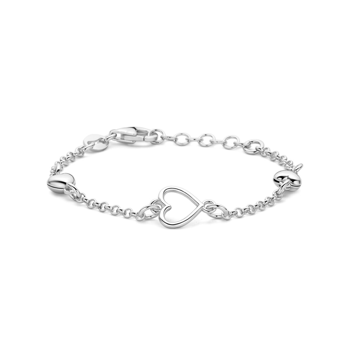 Zilveren armband hart 11-13 cm