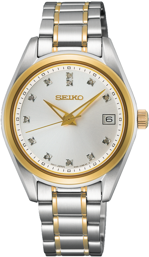 Seiko dameshorloge bicolor diamant