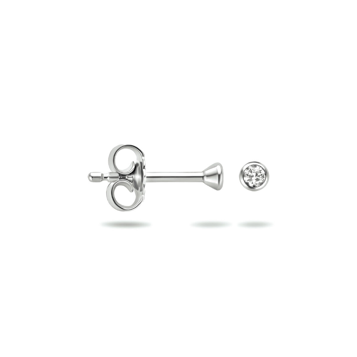 Zilver oorknoppen zirkonia 2mm - Afbeelding 3