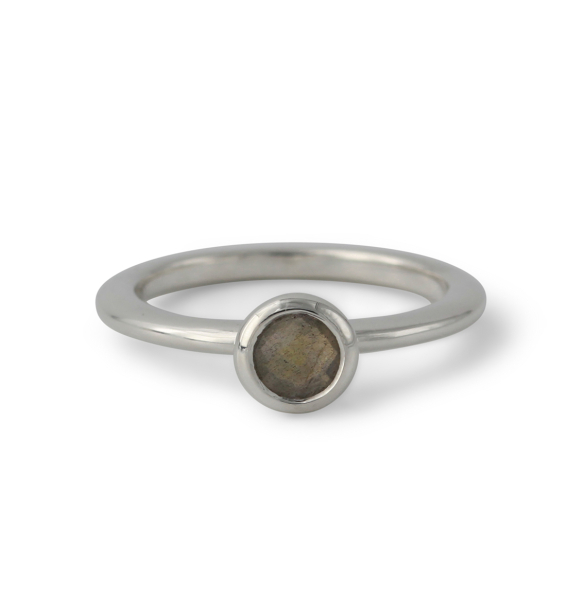 Campur zilveren ring labradoriet maat 54