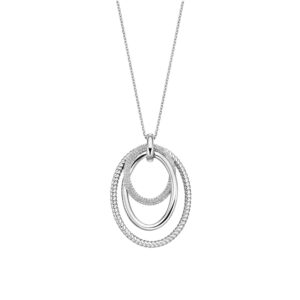 Zilveren collier met hanger met zirkonia 40cm