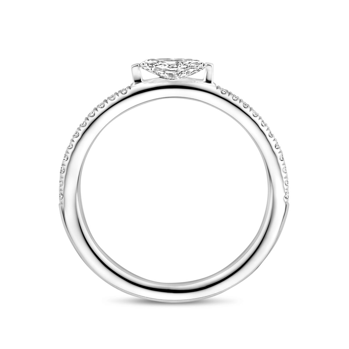 Witgouden ring met diamant 0.35 ct HSI maat 17,25 - Afbeelding 3