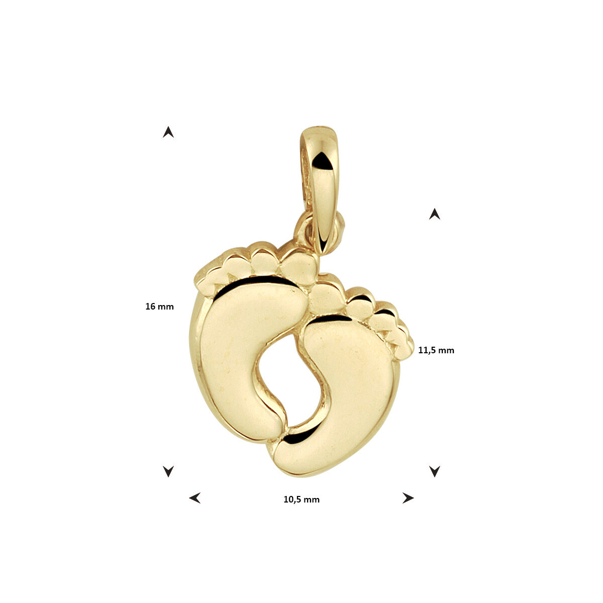 Geelgouden hanger voetjes - Afbeelding 3