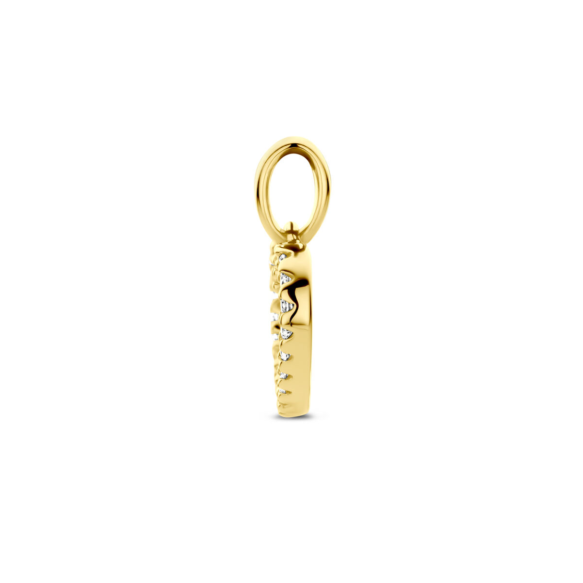 Geelgouden diamant hanger open hart - Afbeelding 3