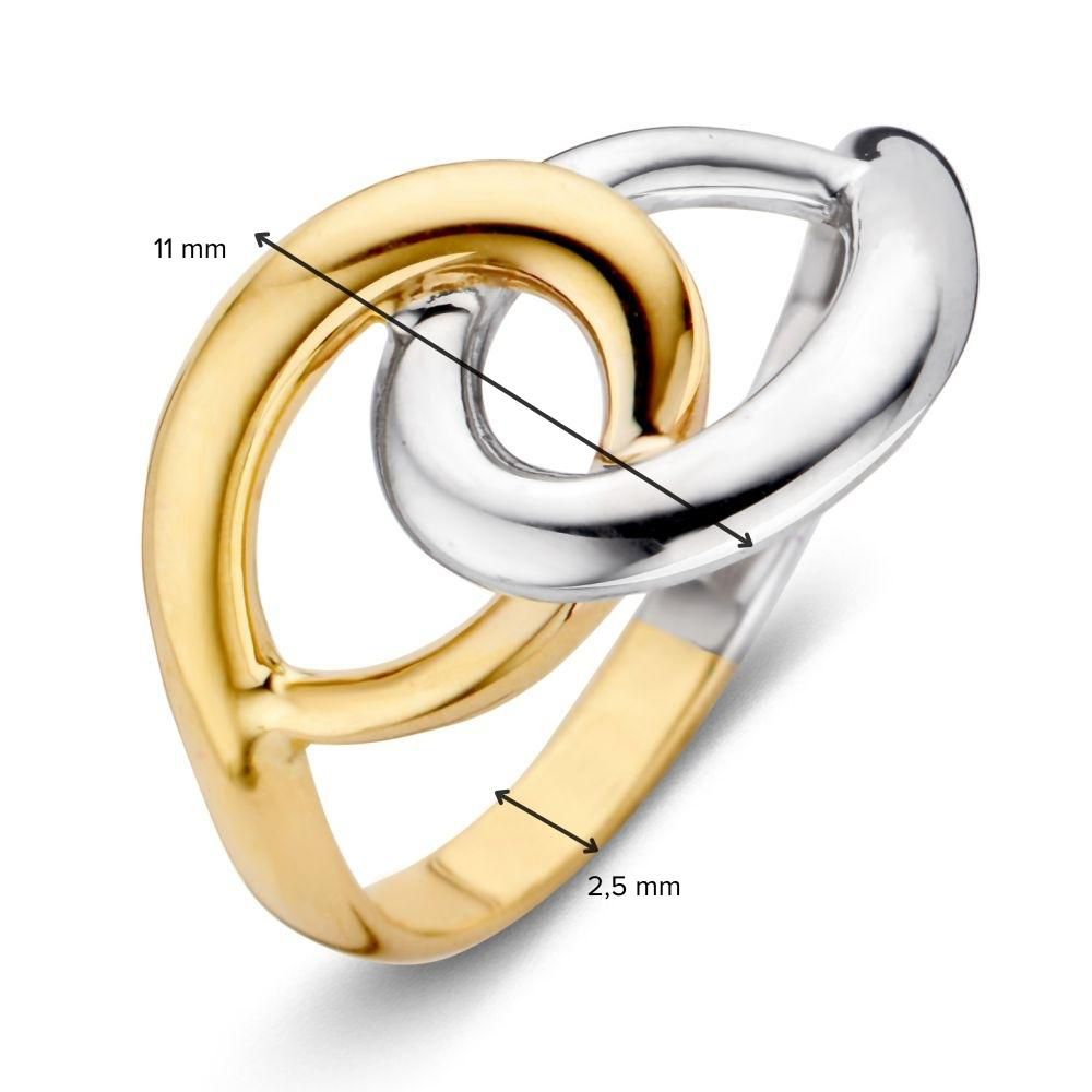 Excellent Fantasiering Bi-color goud maat 56 - Afbeelding 2
