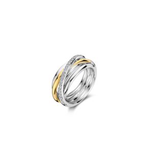 Tisento ring goud op zilver zirkonia maat 58