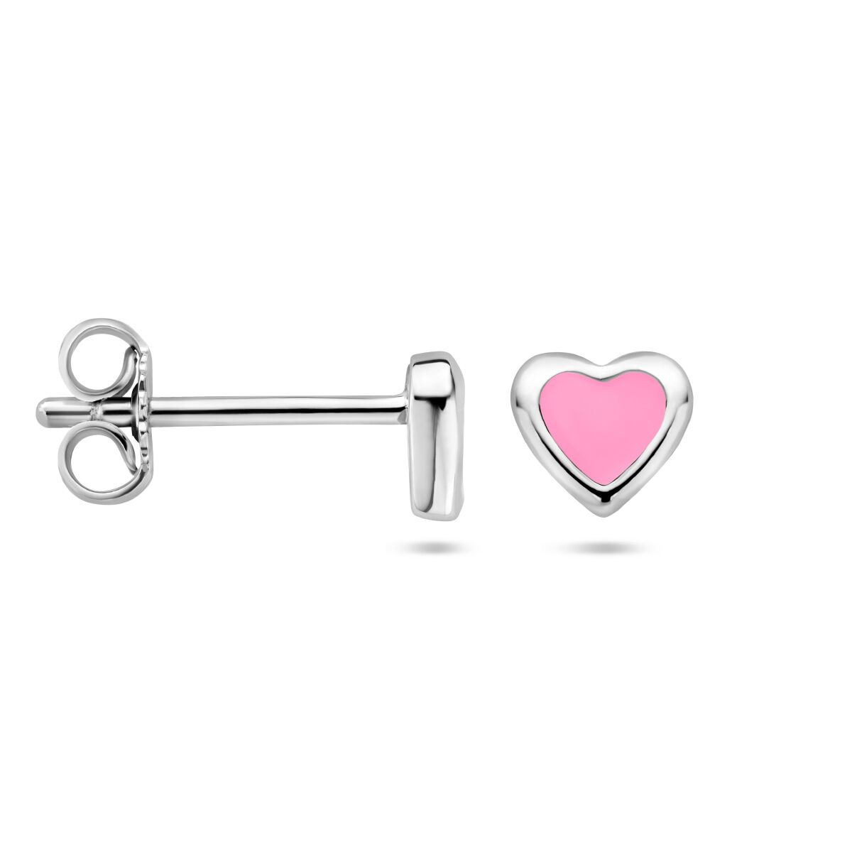 13.36082 KA oorknop zilver hart roze emaille - Afbeelding 4