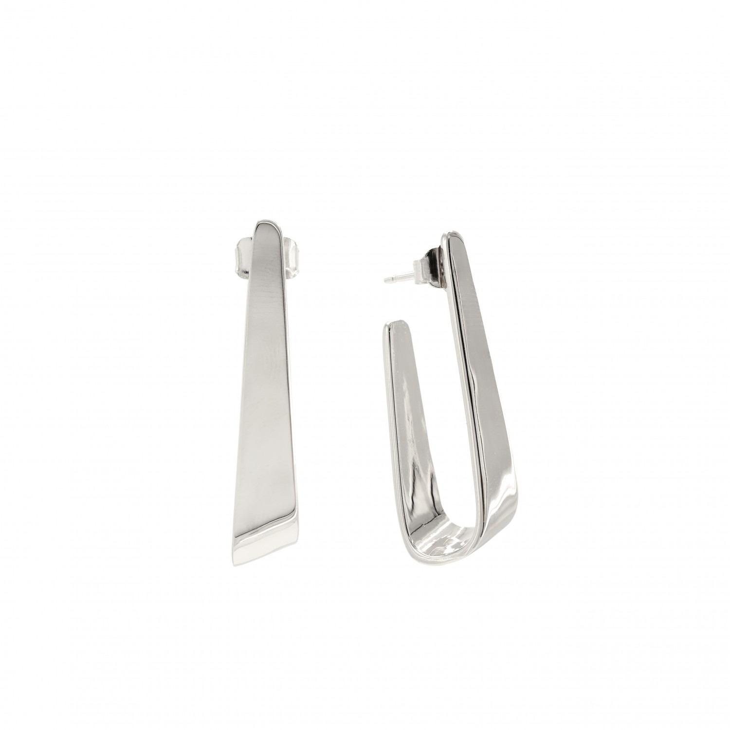 Lineargent zilveren oorringen