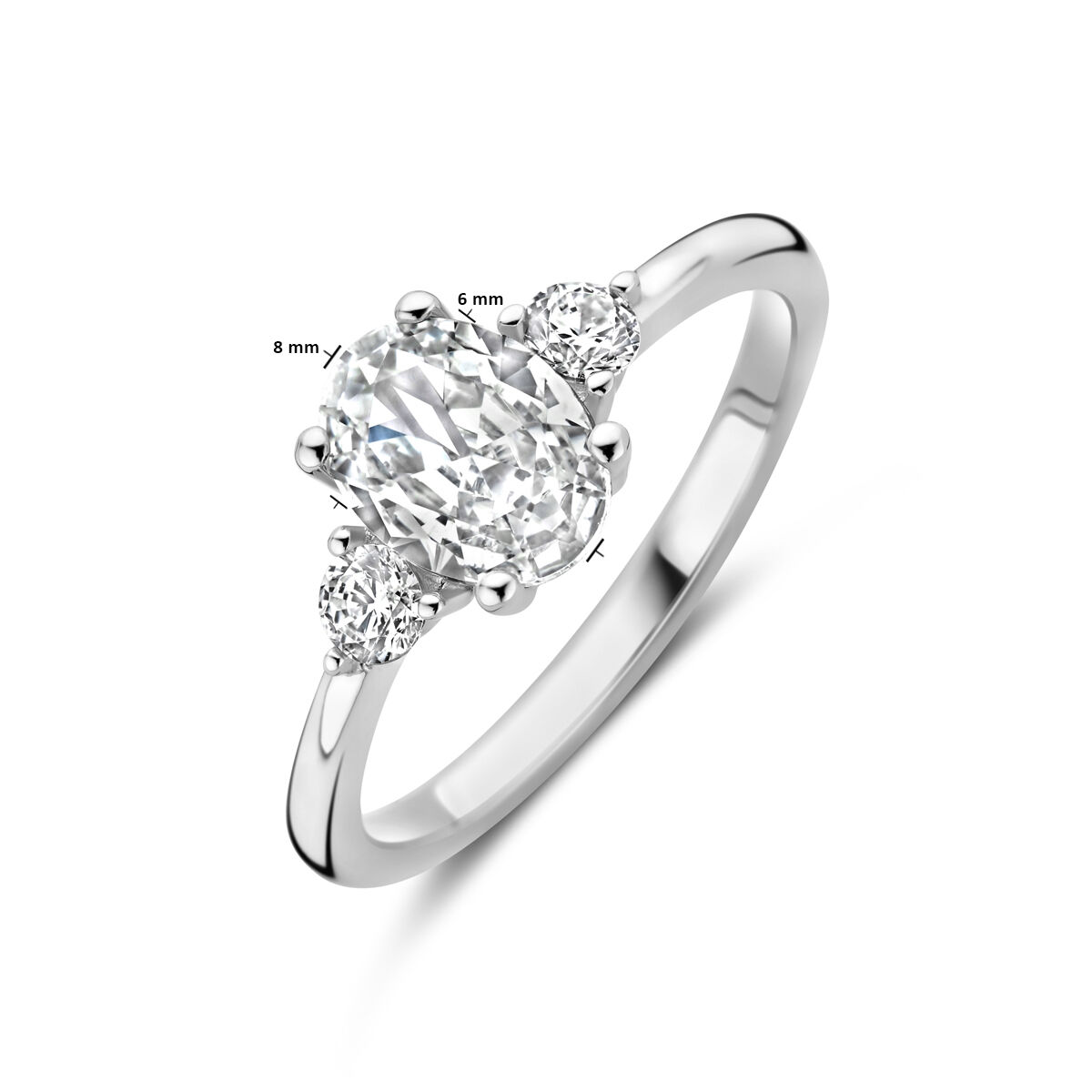 zilver ring met zirkonia maat 16,5 - Afbeelding 4