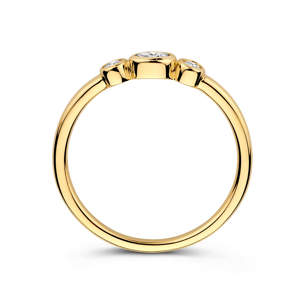 Excellent Geelgouden ring 0.21 H-SI diamant maat 54 - Afbeelding 2