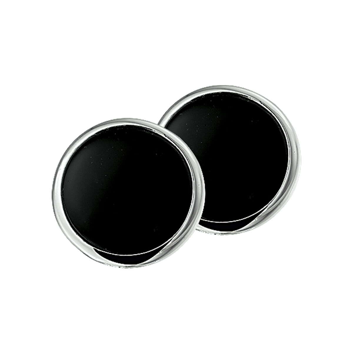 Zilveren oorclips onyx