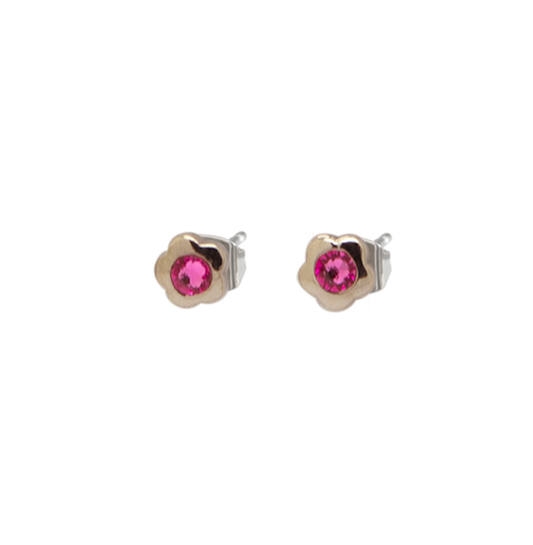 0 Boccia titanium oorknoppen bloem rose zirkonia