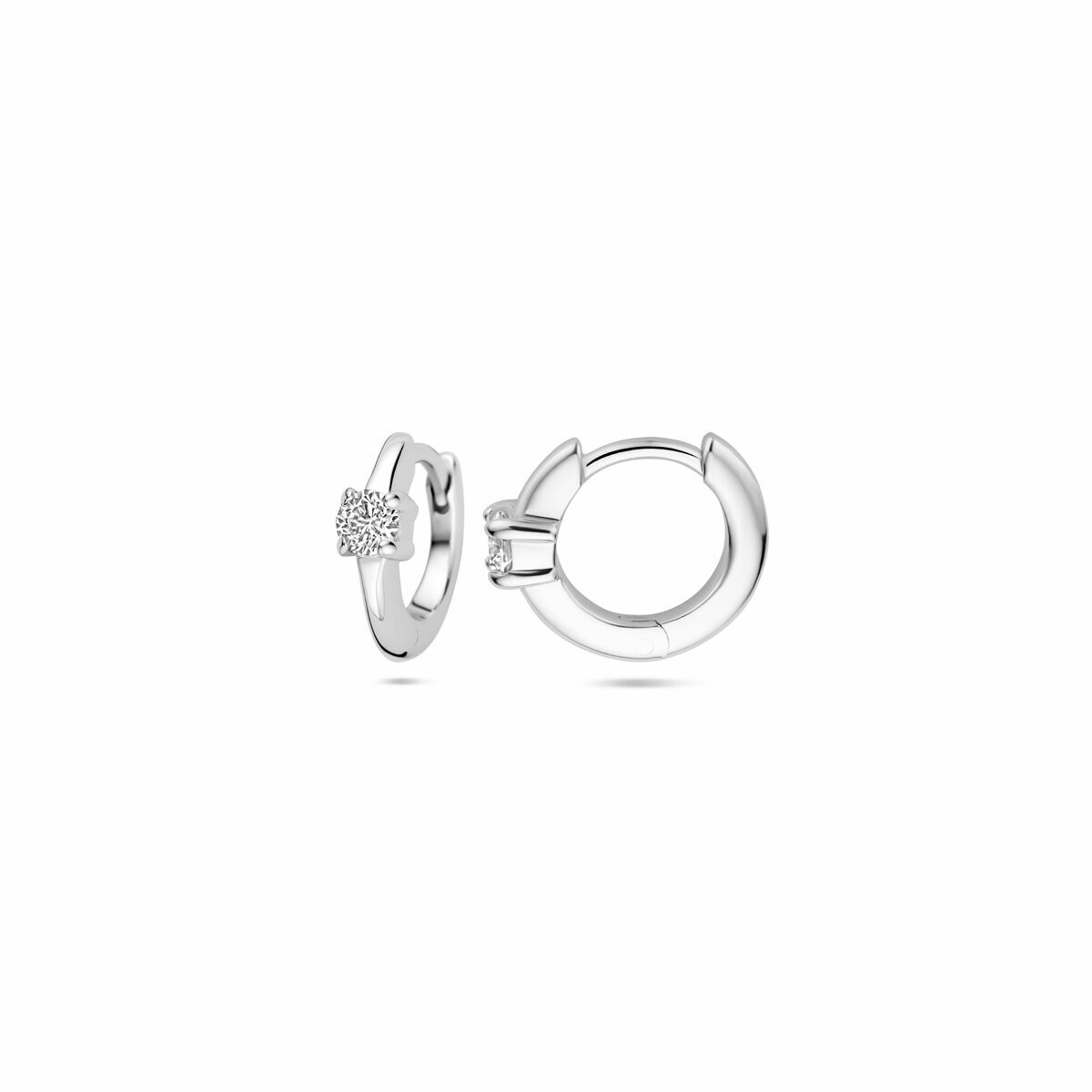 13.39726 KA zilver klapoorringen met zirkonia - Afbeelding 3