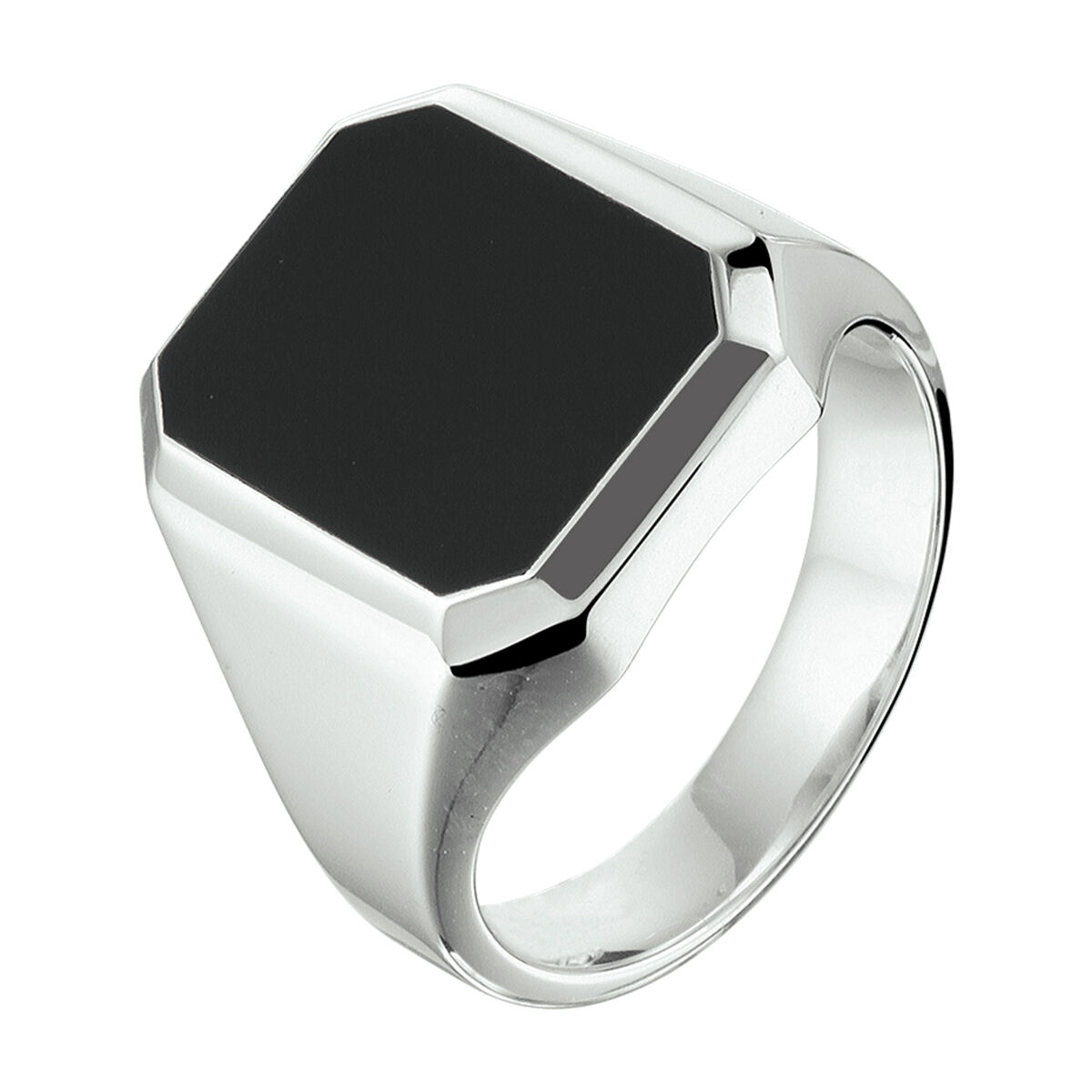 Zegelring zilver met onyx maat 21.5
