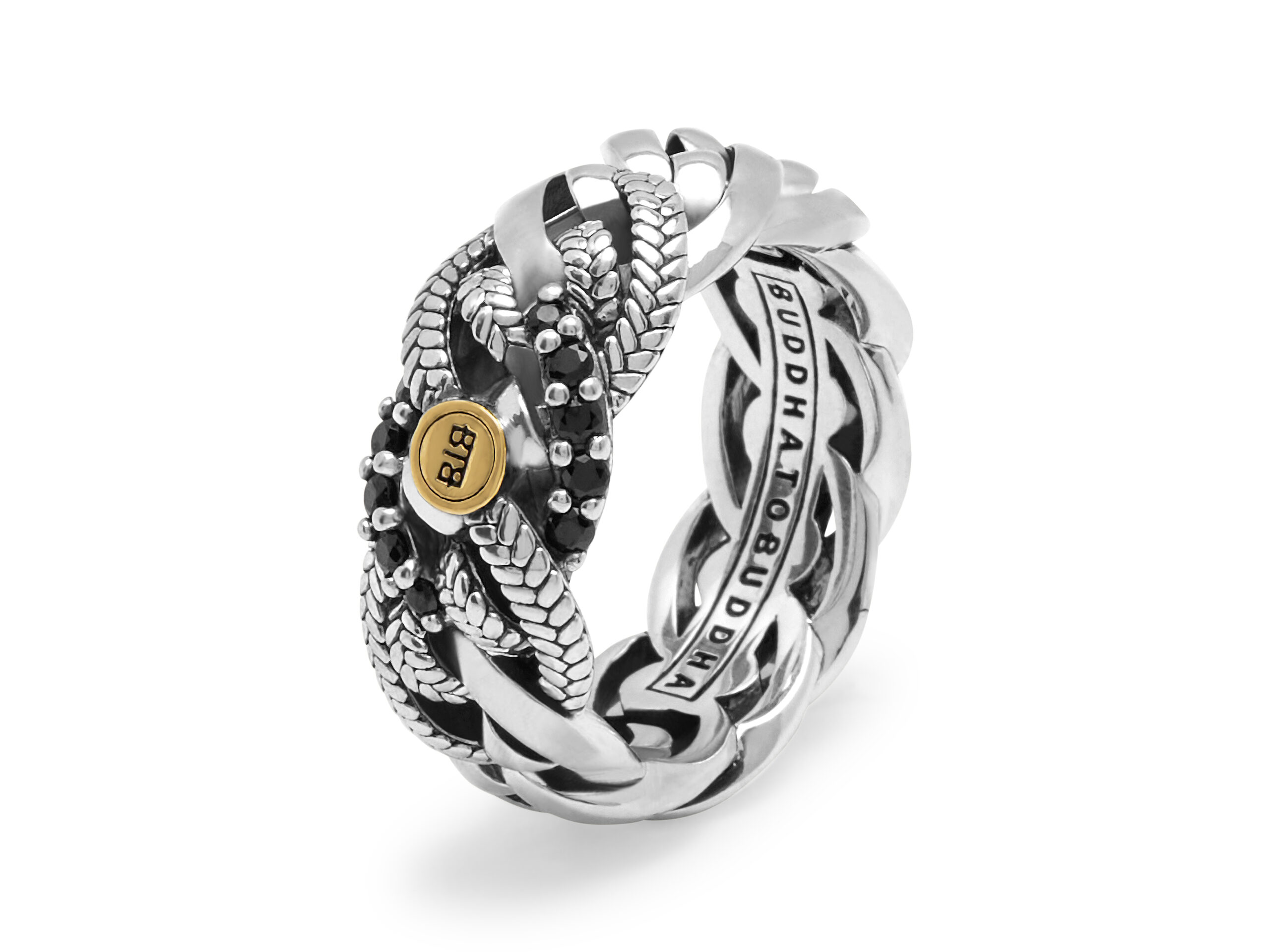 851 18 - Buddha to Buddha Nathalie ring black spinel silver/gold limited edition - Afbeelding 2