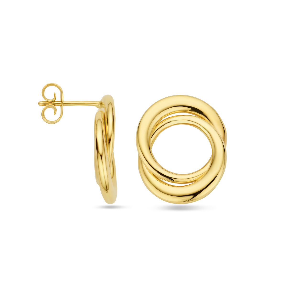 Geelgouden oorknoppen 20mm - Afbeelding 3