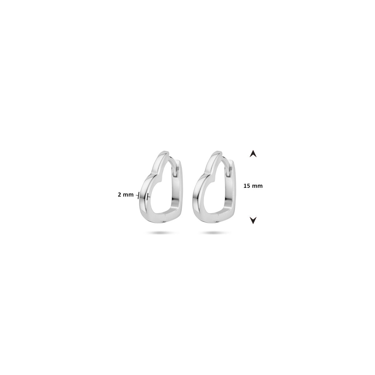 zilveren klapoorringen hart 2mm - Afbeelding 4