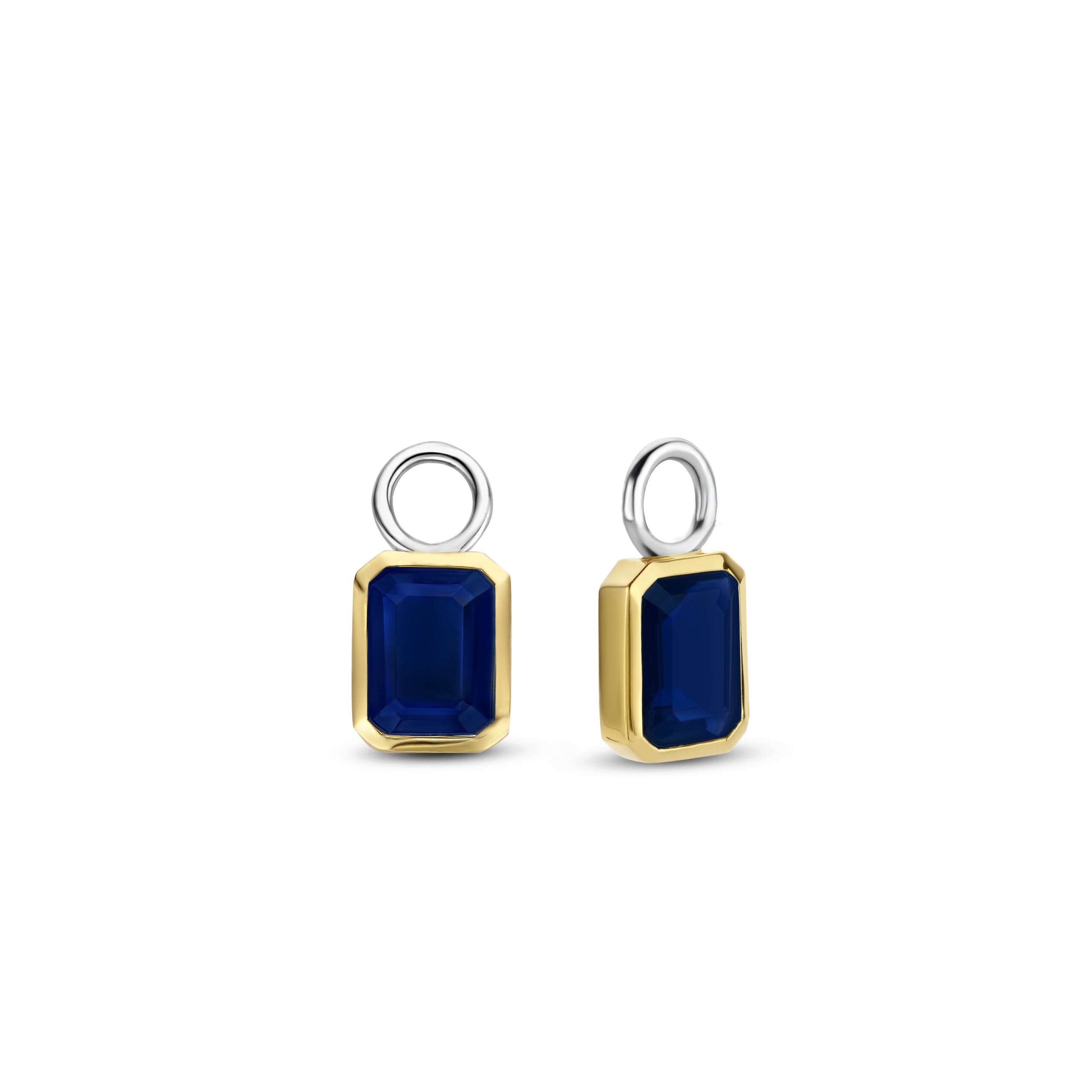 Tisento zilver verguld oorbedels blauw