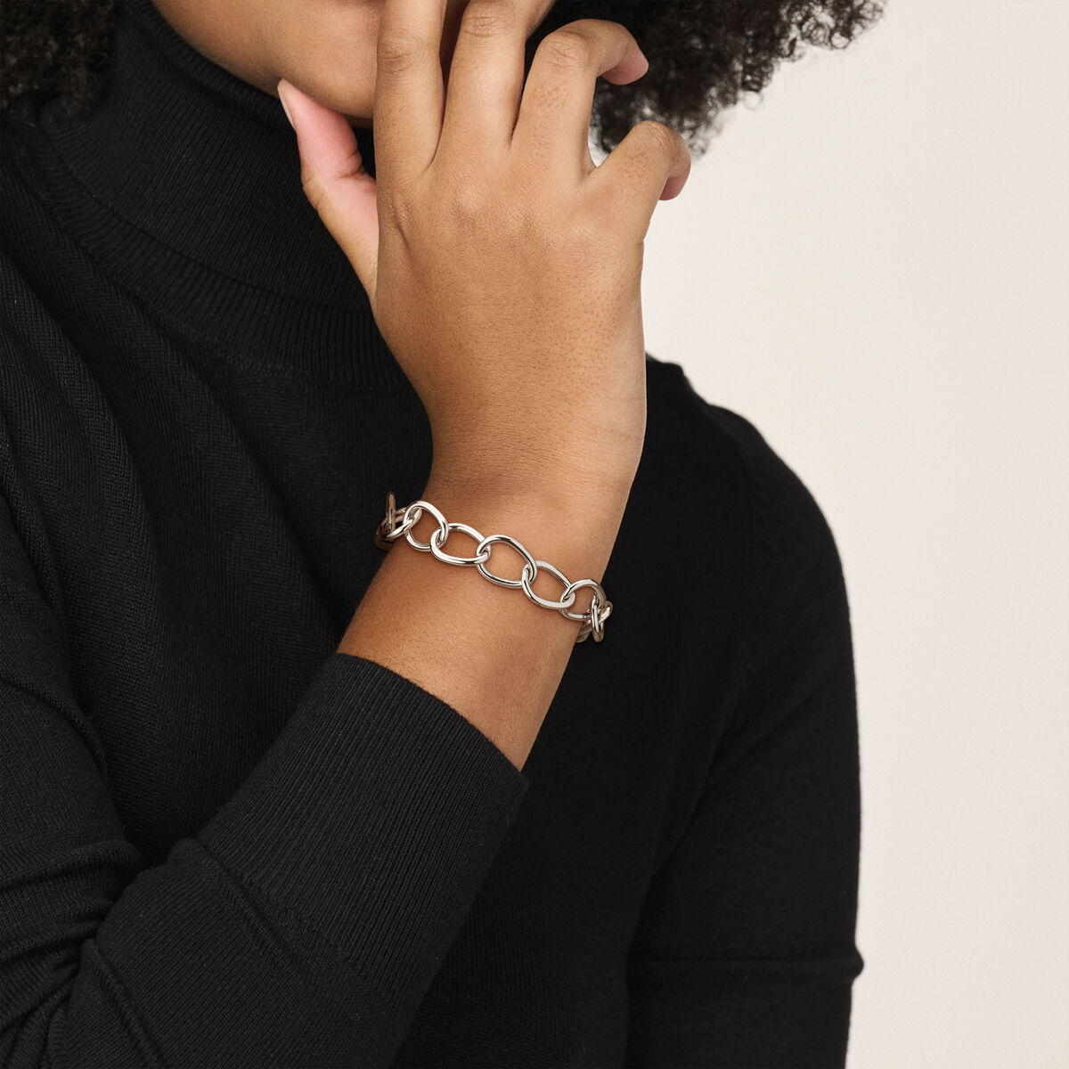 Zilveren armband open schakel 19cm - Afbeelding 2