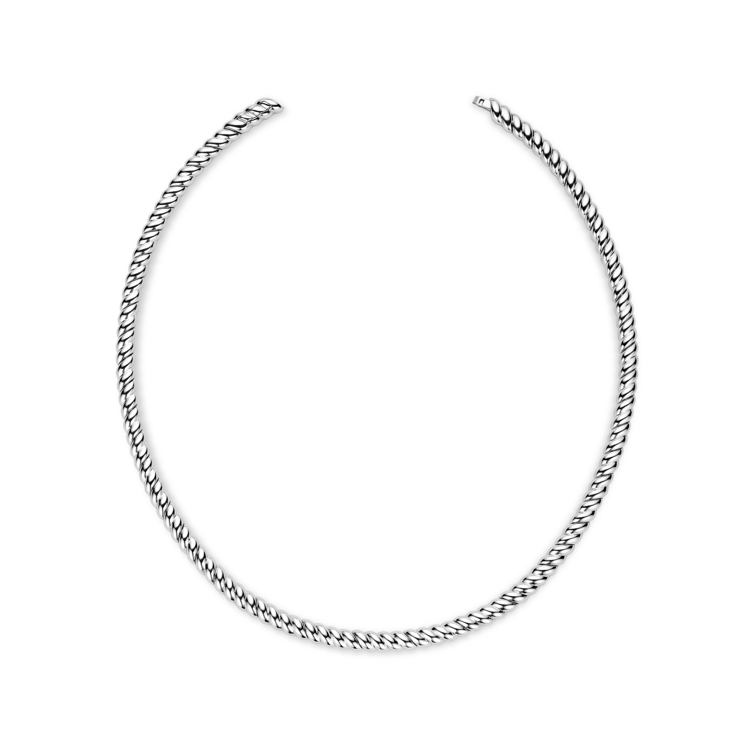 Zilveren collier gedraaid 44cm