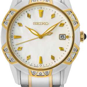 Seiko dameshorloge bi-color staal diamant