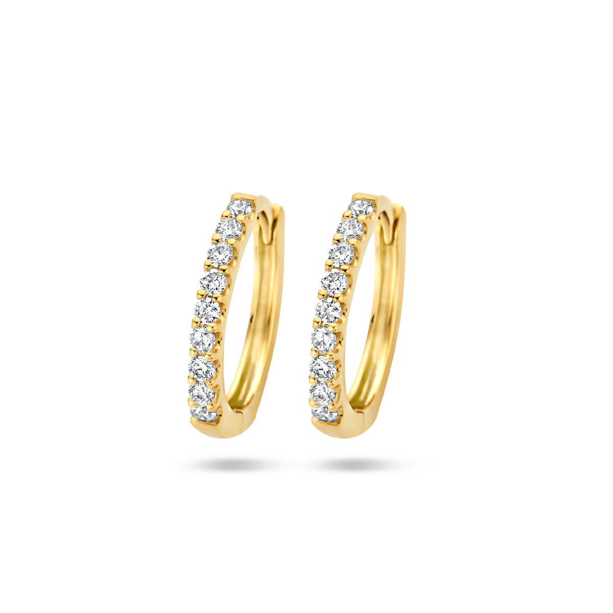Geelgouden oorringen met diamant 0,20 G SI 12,5mm